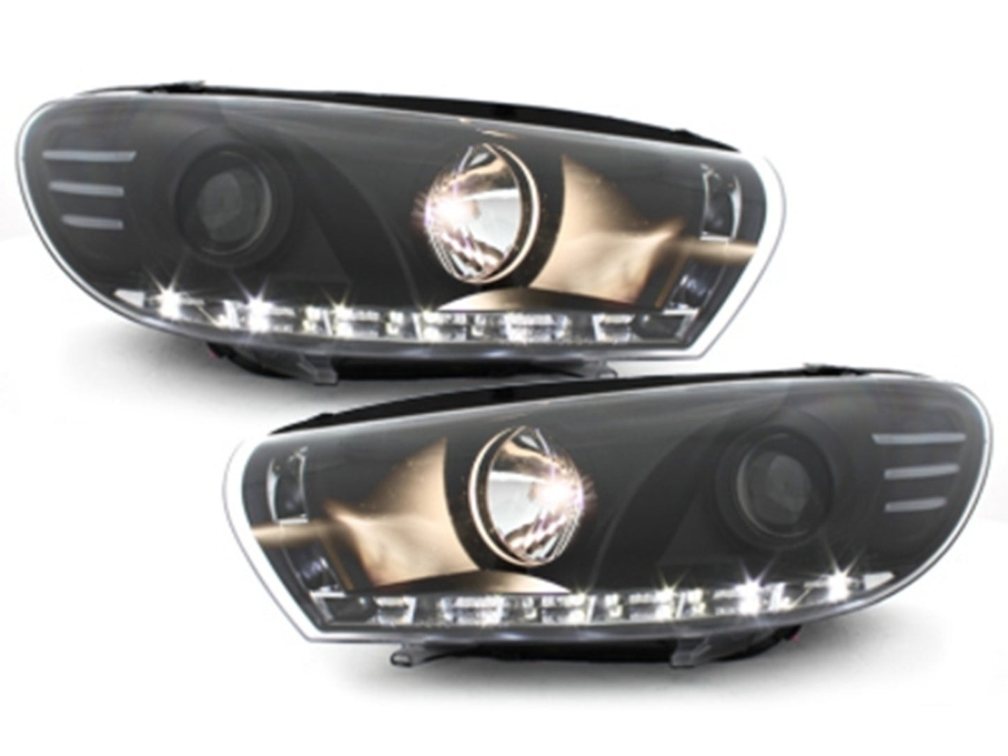 LED Tagfahrlicht Scheinwerfer für VW Scirocco 2008-04.2014 Schwarz