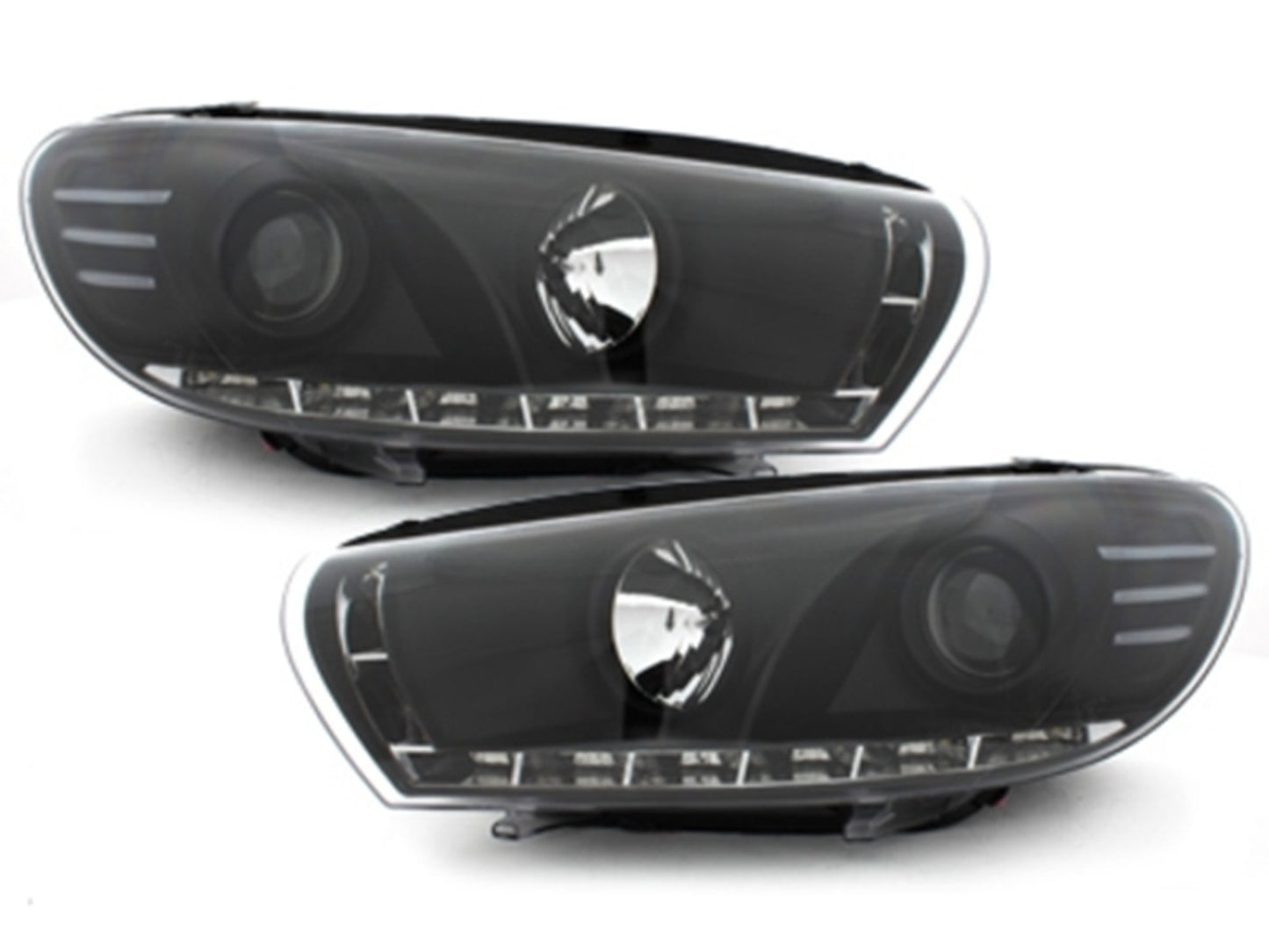 LED Tagfahrlicht Scheinwerfer für VW Scirocco 2008-04.2014 Schwarz