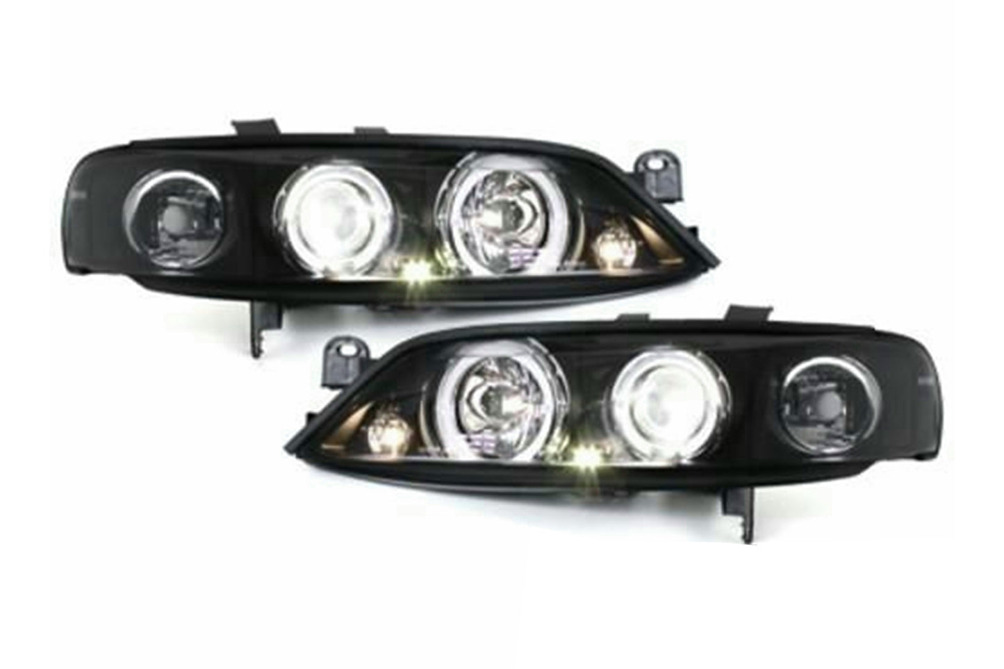 Angel Eyes Scheinwerfer für Opel Vectra B 1999-2002 Schwarz Headlights Carpartstuning Austria