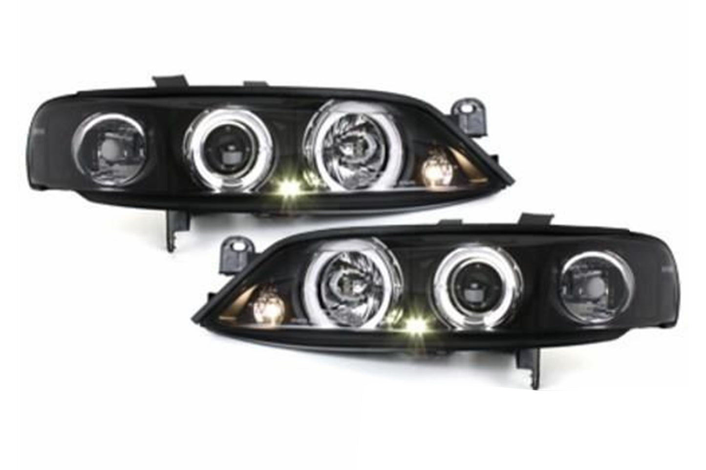 Angel Eyes Scheinwerfer für Opel Vectra B 1999-2002 Schwarz Headlights Carpartstuning Austria