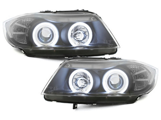 Scheinwerfer für BMW 3er E90 E91 Touring 05 - 09.08 2 CCFL Halo Felgen Schwarz Carpartstuning Austria