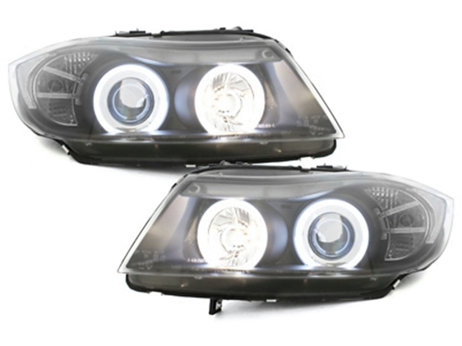 Scheinwerfer für BMW 3er E90 E91 Touring 05 - 09.08 2 CCFL Halo Felgen Schwarz Carpartstuning Austria