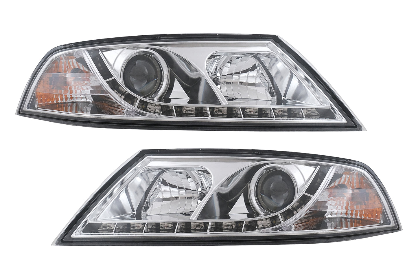 LED DRL Scheinwerfer für Skoda Octavia II 2004-2008 Chrom Tagfahrlicht Carpartstuning Austria