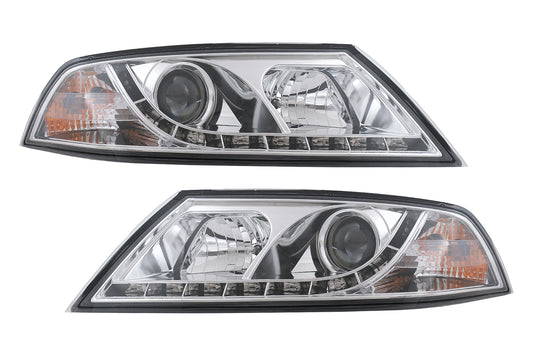 LED DRL Scheinwerfer für Skoda Octavia II 2004-2008 Chrom Tagfahrlicht Carpartstuning Austria
