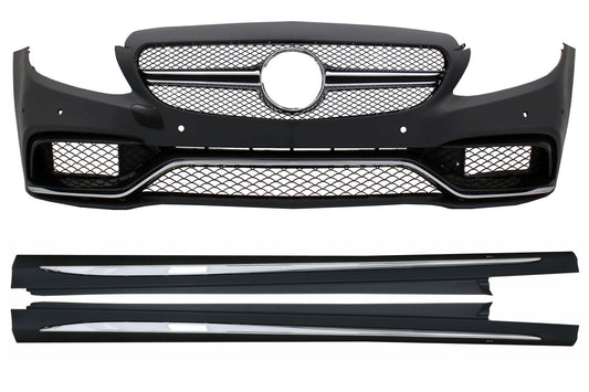 Stoßstange für Mercedes C-Klasse W205 S205 14-18 C63 Design Seitenschweller Sport