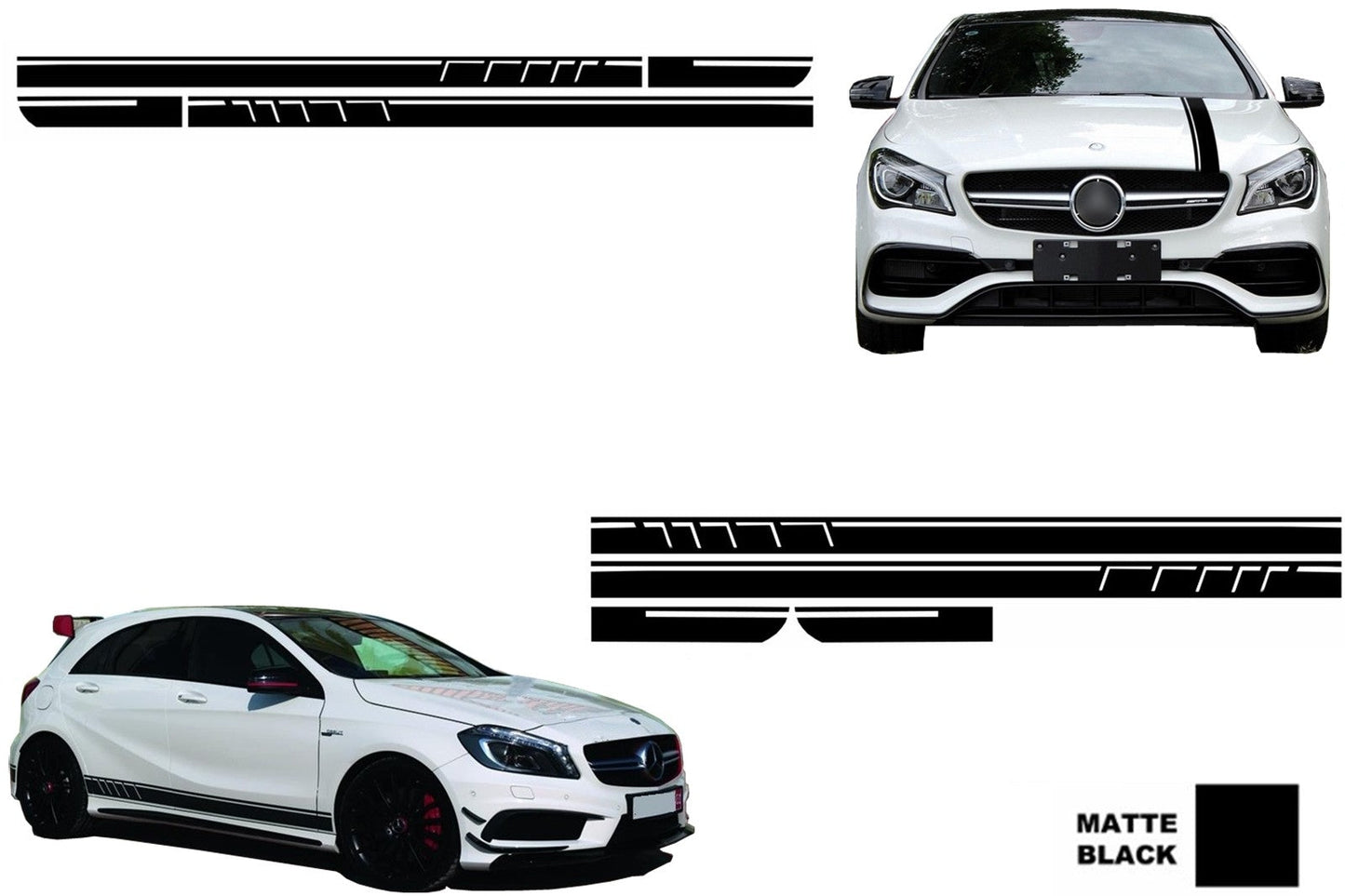 Aufkleber-Set für Mercedes CLA W117 C117 X117 13-16 W176 12-18 A45 Design Carpartstuning Austria