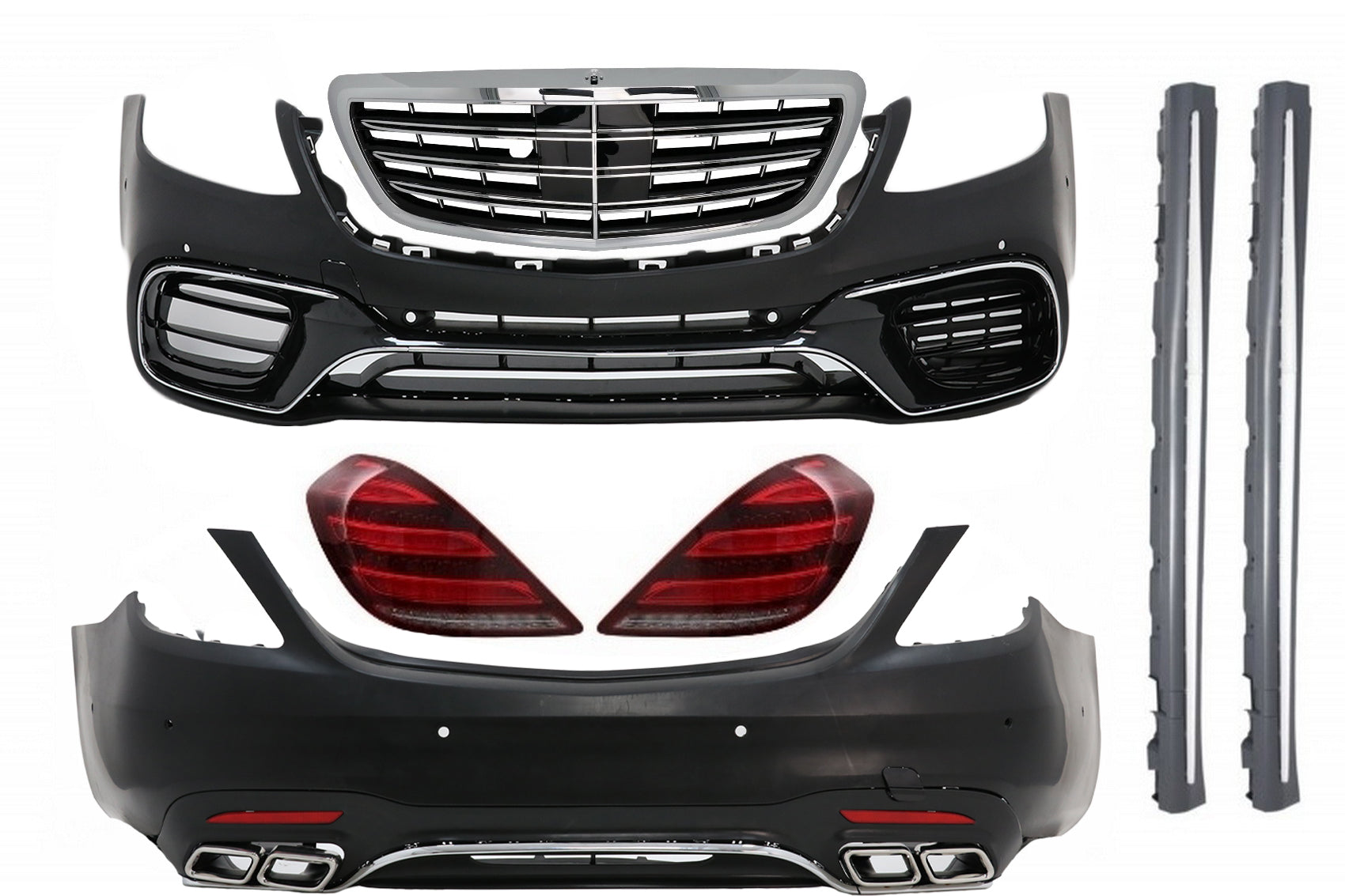 Bodykit für Mercedes S W222 13-17 S63 Look Rückleuchten LED Dynamische Lichter Carpartstuning Austria
