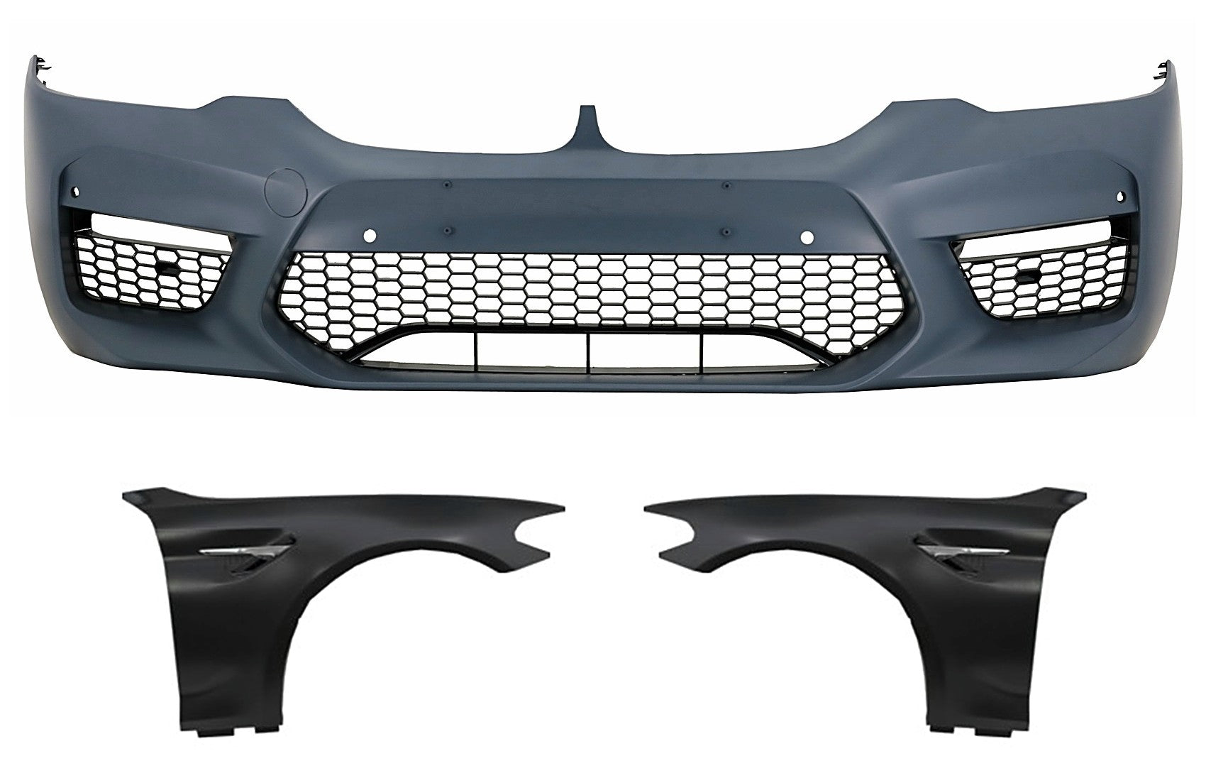 Stoßstange für BMW 5er G30 G31 17-19 M5 Sport Look mit Vorderseite Kotflügel Chrom Carpartstuning Austria