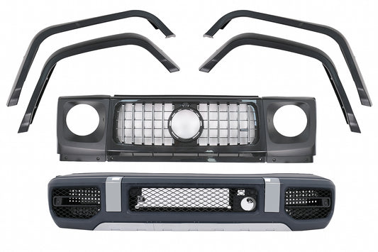 Umstellung auf 2018 Komplette Frontstoßstange für Mercedes G W463 2008-2017 G63 Look Carpartstuning Austria
