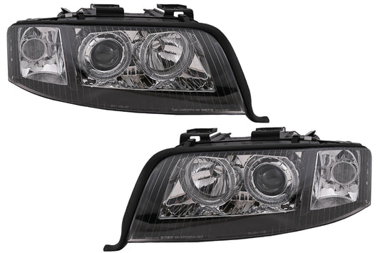Angel Eyes Scheinwerfer Xenon für Audi A6 4B C5 06.2001-05.2004 LHD oder RHD Schwarz Carpartstuning Austria