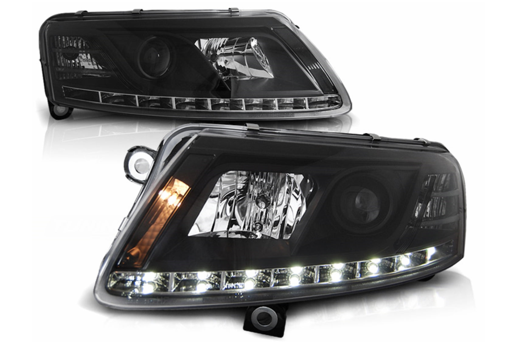 Xenon-Scheinwerfer LED TFL für Audi A6 4F C6 04.04-08 Schwarzes Tagfahrlicht Carpartstuning Austria