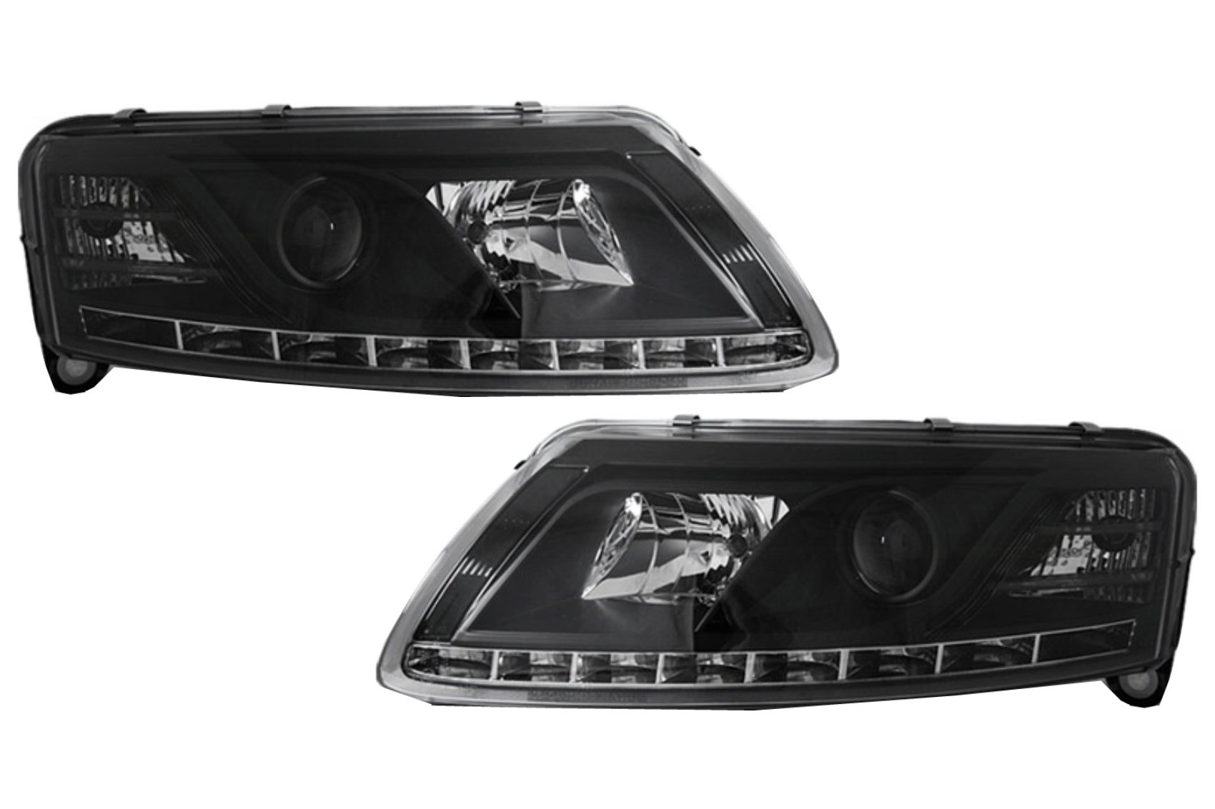 Xenon-Scheinwerfer LED TFL für Audi A6 4F C6 04.04-08 Schwarzes Tagfahrlicht Carpartstuning Austria