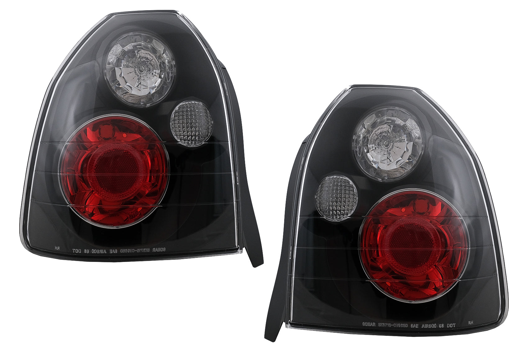 Rückleuchten Rücklichter für HONDA Civic V Hatchback 3 Türen 09.1995-02.2001 Schwarz Carpartstuning Austria