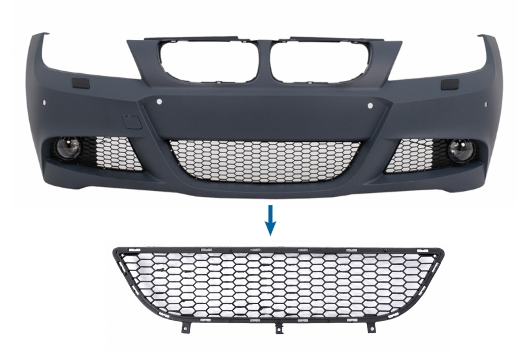 M-Tech-Stoßstange Mittlerer Unterer Gitter Kühlergrill Für BMW 3er E90 E91 LCI 2008-2011 Carpartstuning Austria
