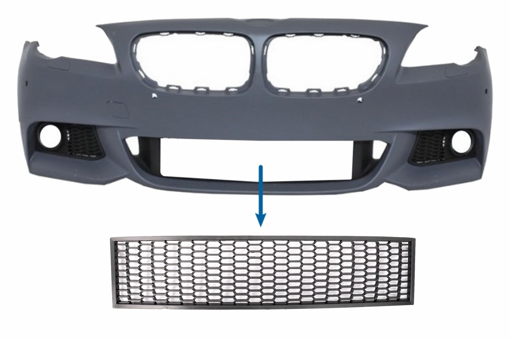 Stoßstange Zentraler Unterteil Gitter für BMW 5er F10 F11 M-Tech 09-17 Carpartstuning Austria