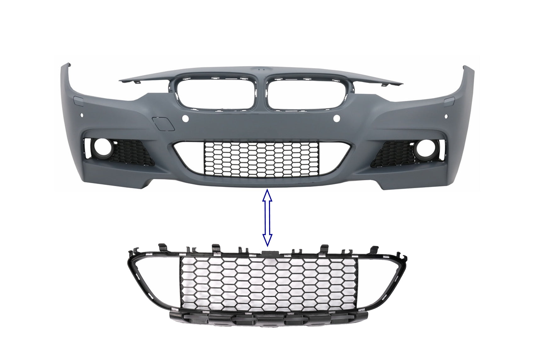 Stoßstangen-Zentrale Unterer Gitter Für BMW 3er F30 F31 M-Tech 2011–2019 Carpartstuning Austria