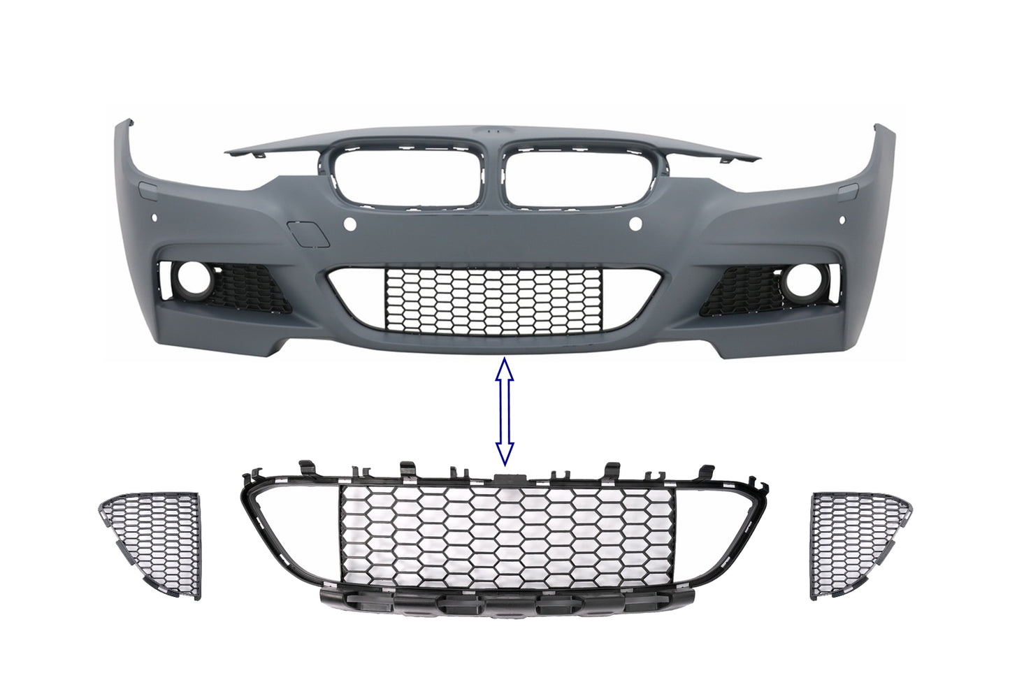 Stoßstangen-Zentrale Unterer Gitter Für BMW 3er F30 F31 M-Tech 2011–2019 Carpartstuning Austria