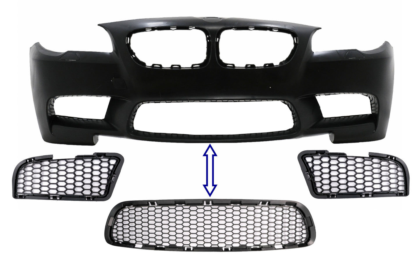 Zentraler Unterteil Gitter Seitengitter für BMW 5er F10 F11 2009-2017 Stoßstange M5 Carpartstuning Austria