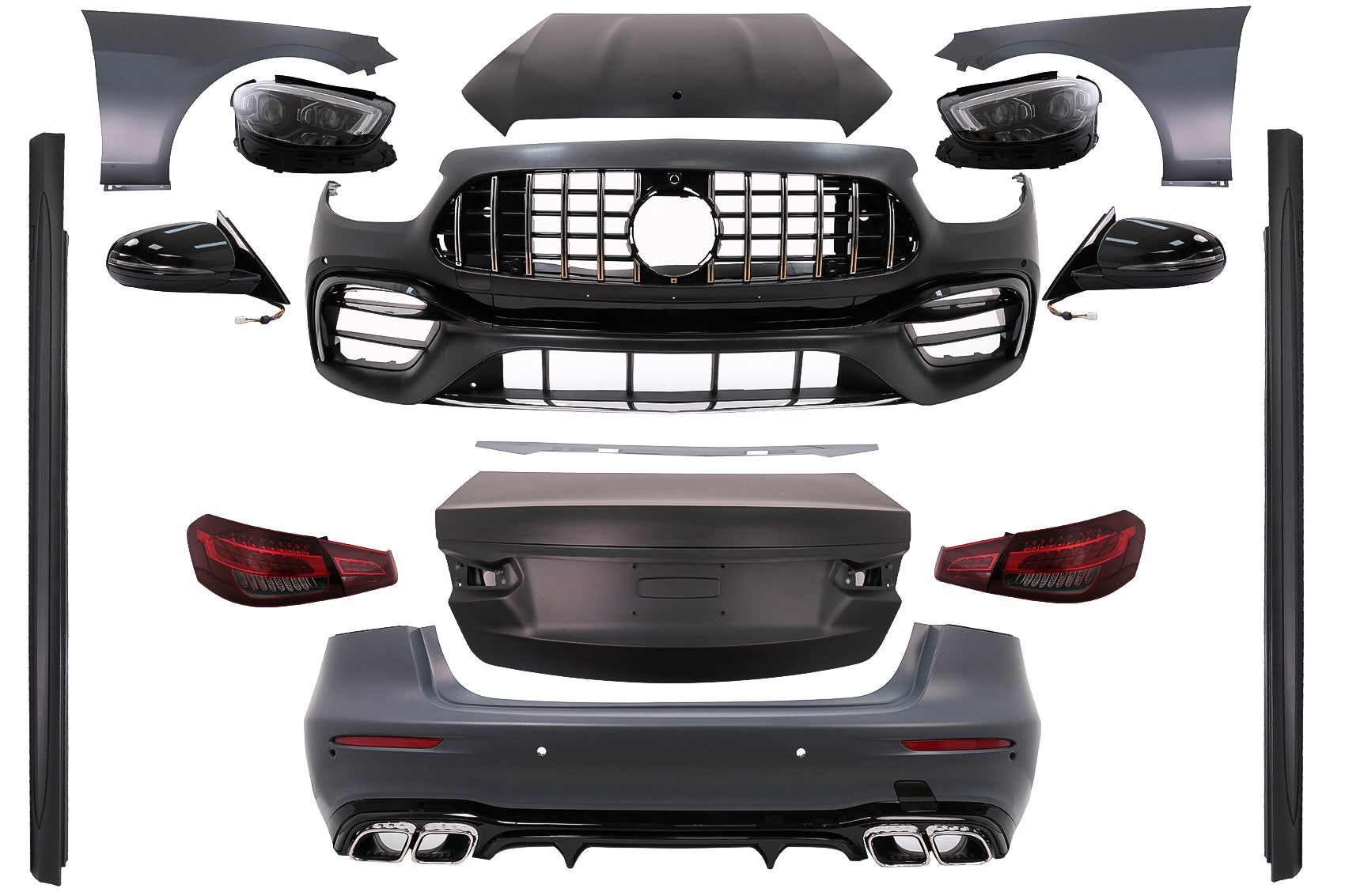 Bodykit für Mercedes E-Klasse W212 09-12 Umbau auf Stoßstange im W213 E63-Look Carpartstuning Austria