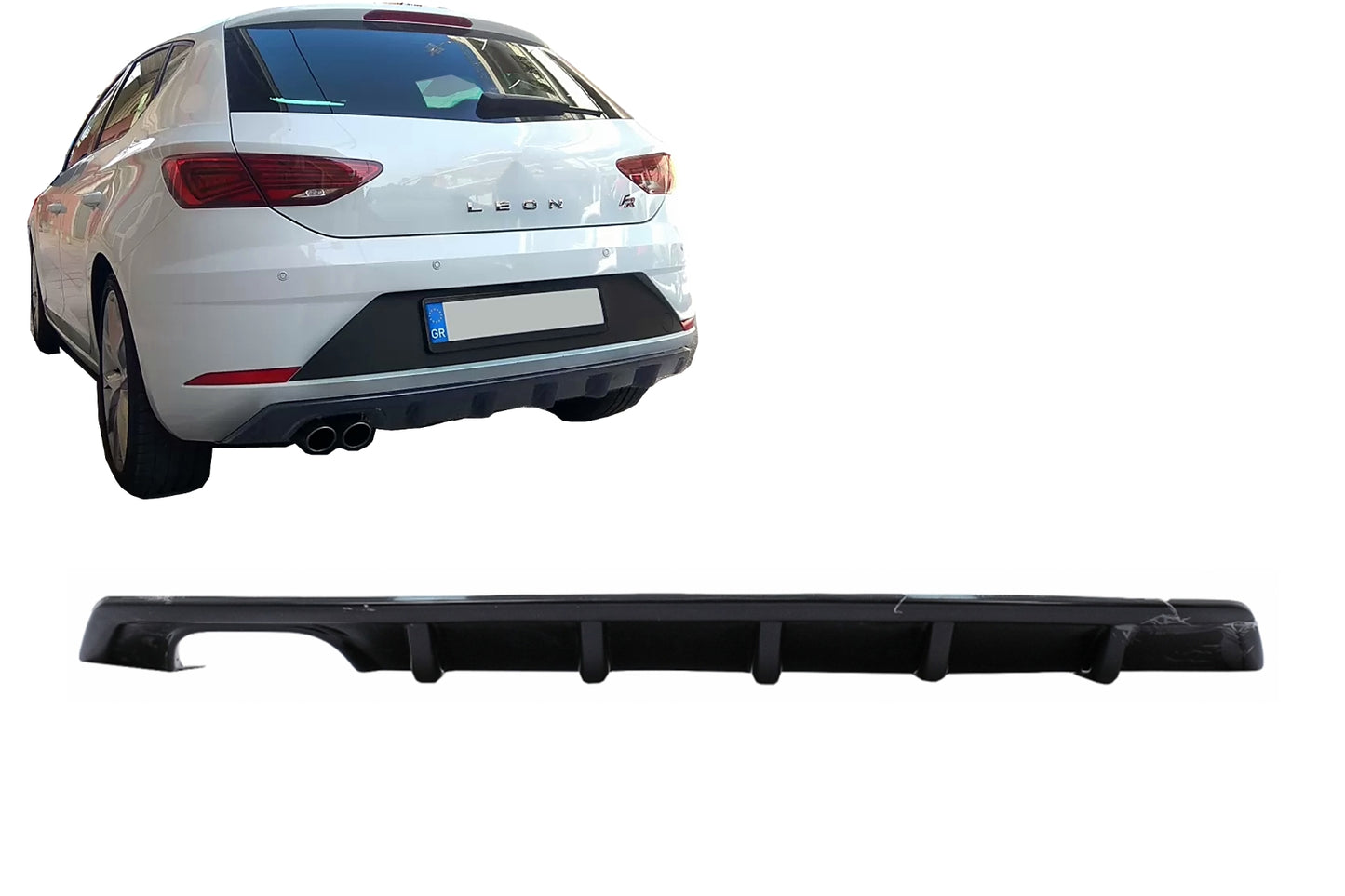 Stoßstangen Luftverteiler für Seat Leon FR Mk3 Facelift 5F Hatchback 2017-2020 Schwarz Carpartstuning Austria