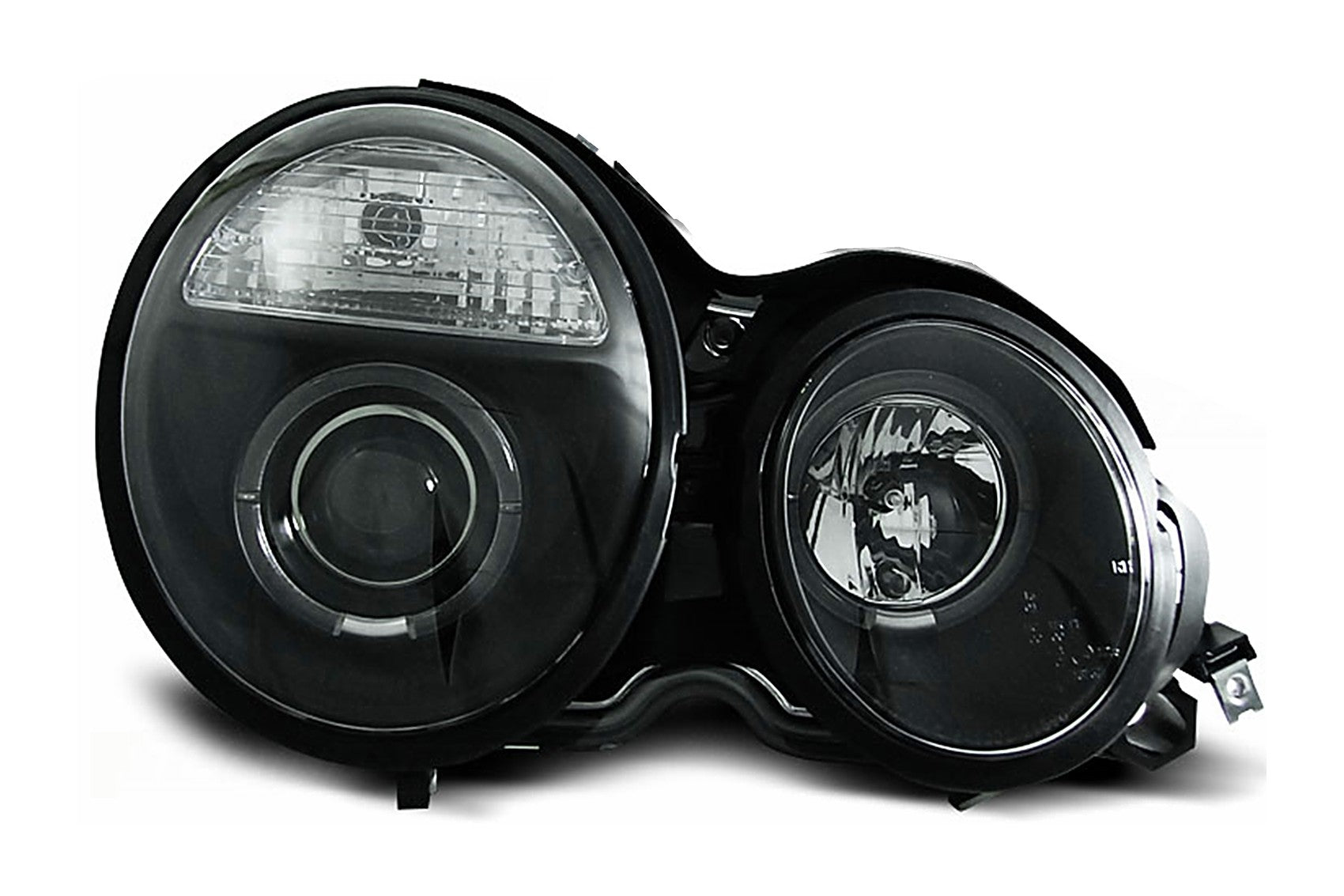 Angel Eyes Scheinwerfer für Mercedes E-Klasse W210 S210 1995-05.1999 Schwarz Carpartstuning Austria