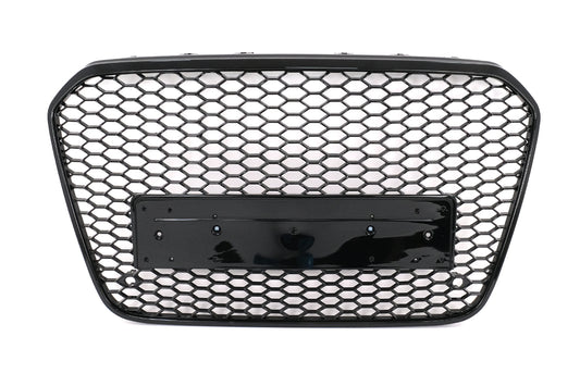 Wabengrill Grill für Audi A6 C7 4G 2011-2014 Limo Avant Schwarz Glänzend Ohne Emblem Carpartstuning Austria