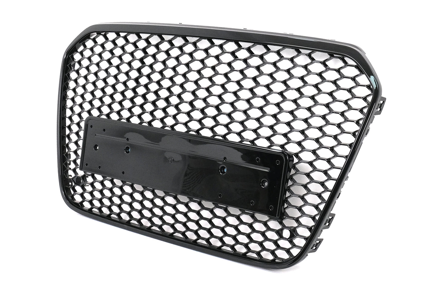 Wabengrill Grill für Audi A6 C7 4G 2011-2014 Limo Avant Schwarz Glänzend Ohne Emblem Carpartstuning Austria