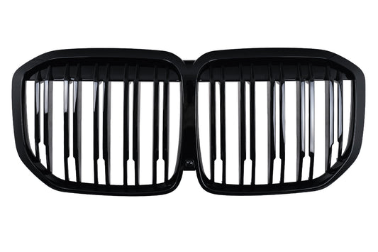 Kühlergrill Gitter Nieren Nierengitter für BMW X7 G07 2018–2022 Doppelstreifen M-Design Schwarz Carpartstuning Austria