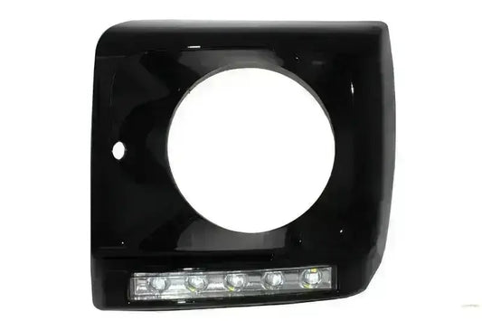 Abdeckungen für Mercedes G W463 89-12 LED DRL Chrom G65 Look Schwarz CarPartsTuning