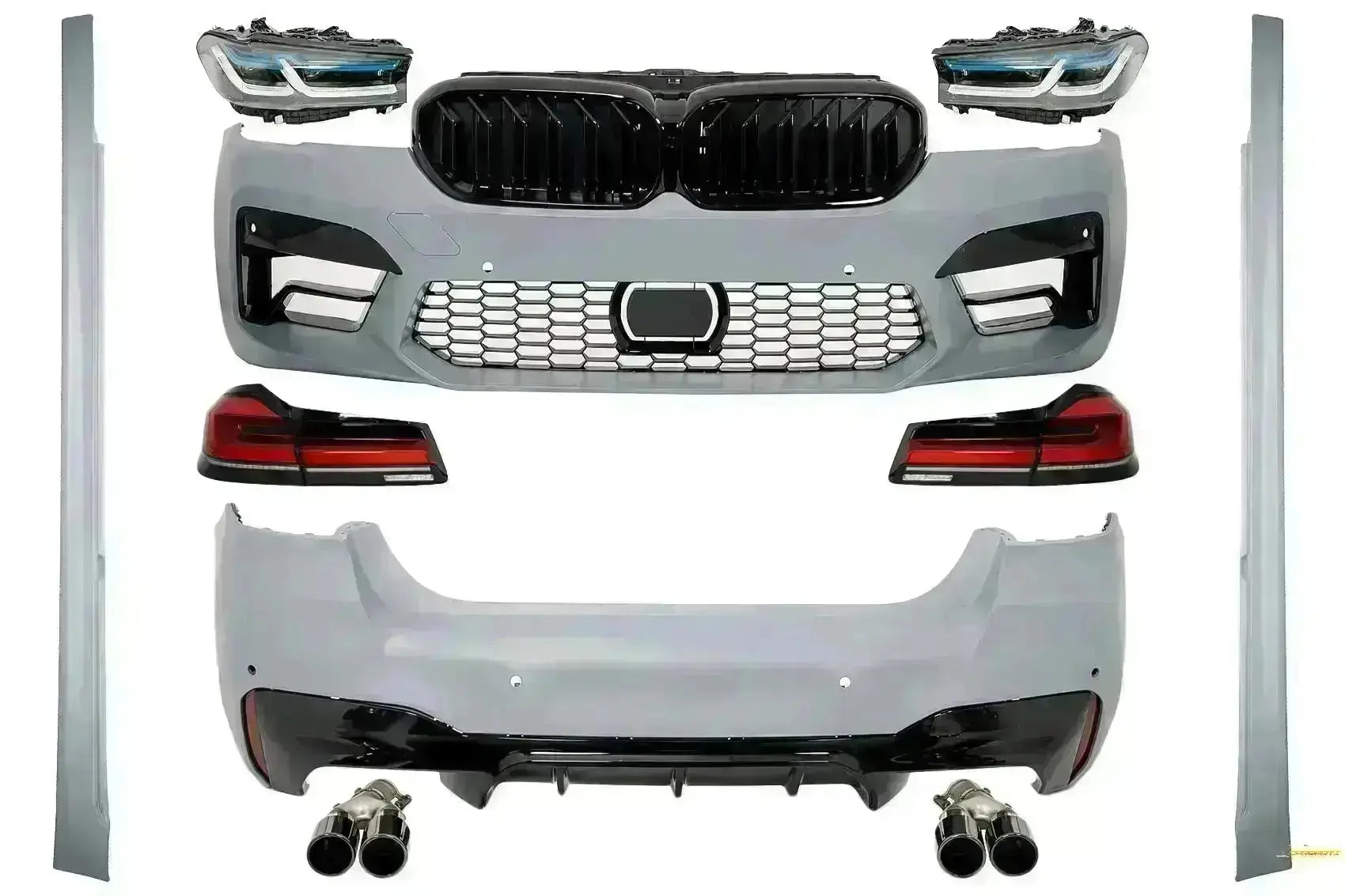 Bodykit für BMW 5er G30 17-19 Stoßstange Lichter Kühlergrill M5 LCI Design 2020 CarPartsTuning