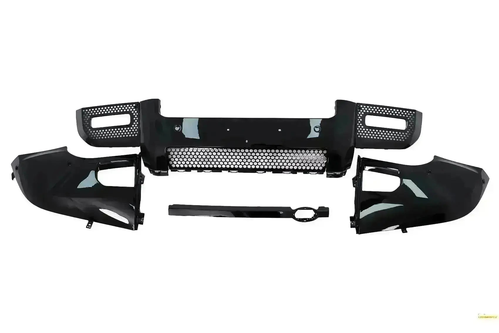 Bodykit für Land Rover Defender SUV L663 2019+ Schwarz Stoßstange Spoiler Kühlergrill Radhäuser Rücklichter CarPartsTuning