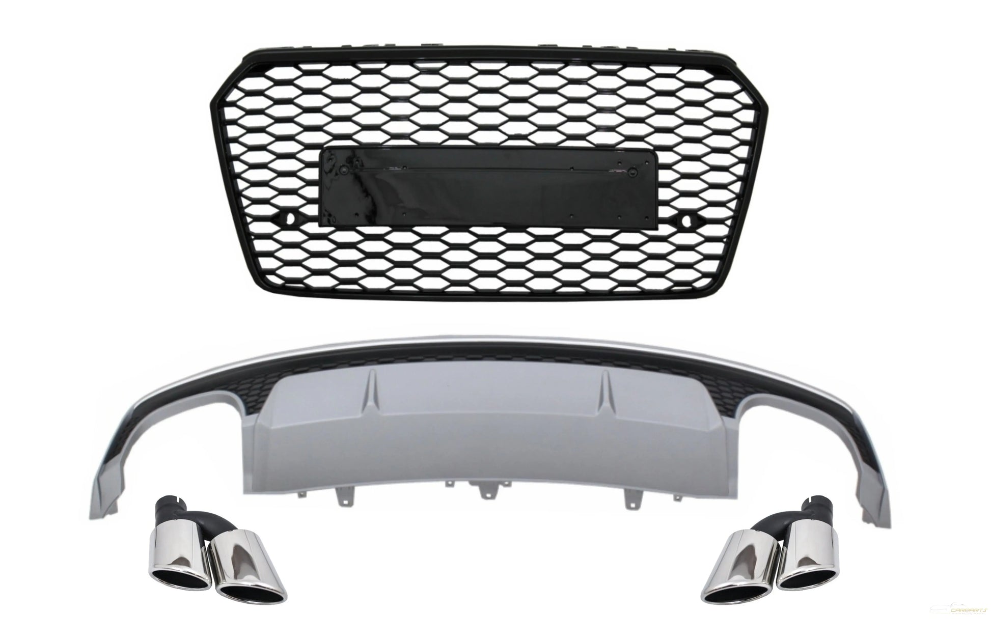 Diffusor Schalldämpfer Tipps für Audi A7 4G Facelift 15-18 S7 Look Grille S Line Stoßstange CarPartsTuning