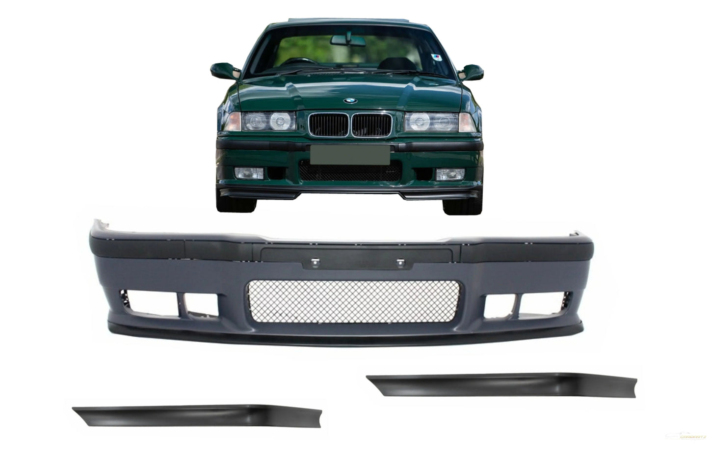Frontstoßstange passend für BMW 3er E36 (1992-1998) mit Spoiler Splitter Flaps M3 Design KITT