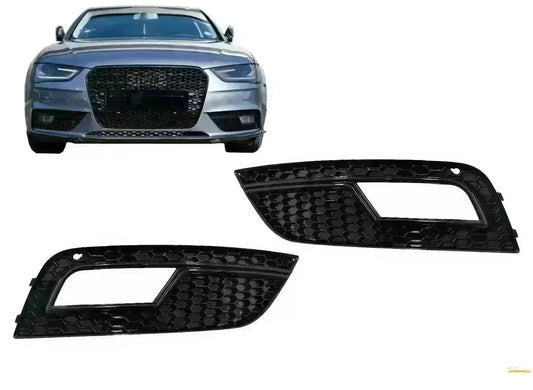 Nebellampe Abdeckungen für AUDI A4 B8 Facelift 2012-2015 RS4 Look Schwarz CarPartsTuning