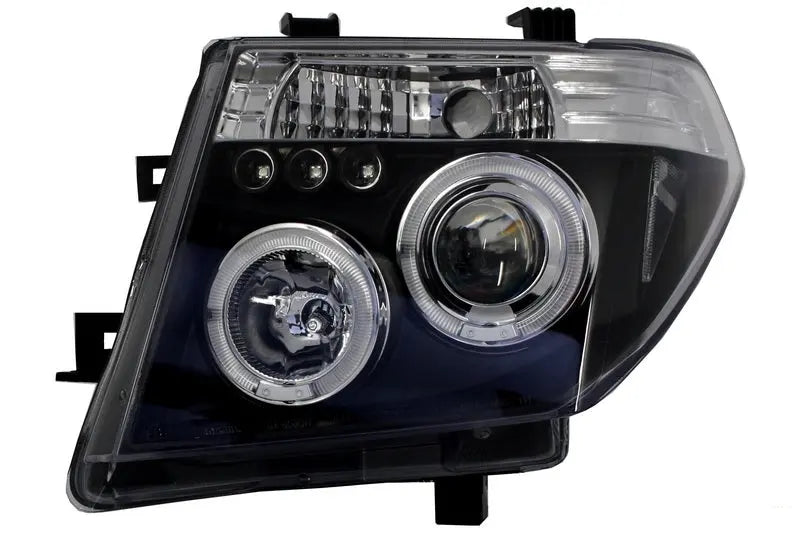 Scheinwerfer Angel Eyes passend für Nissan Navara D40 (2004-2009) Nissan Pathfinder R51 (2005-2008) Schwarz KITT Lightning