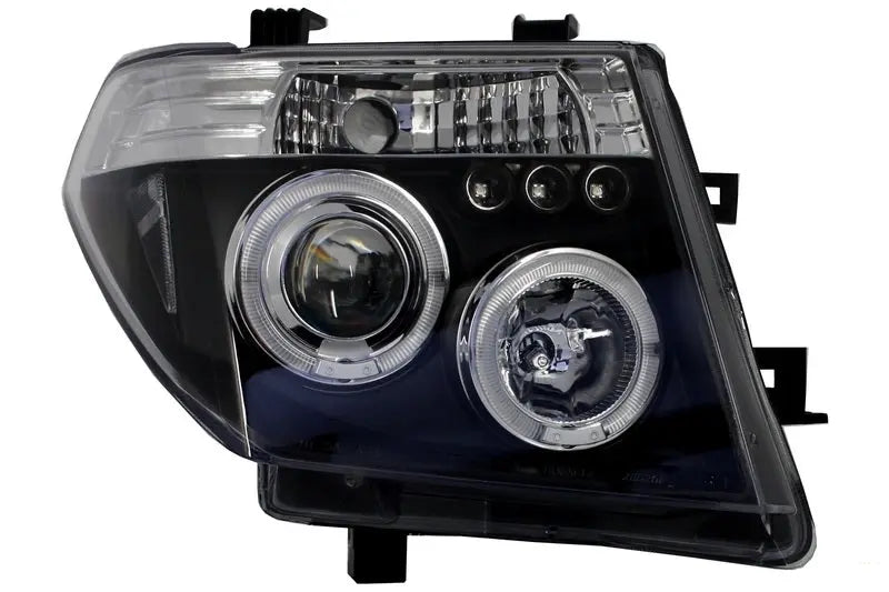 Scheinwerfer Angel Eyes passend für Nissan Navara D40 (2004-2009) Nissan Pathfinder R51 (2005-2008) Schwarz KITT Lightning