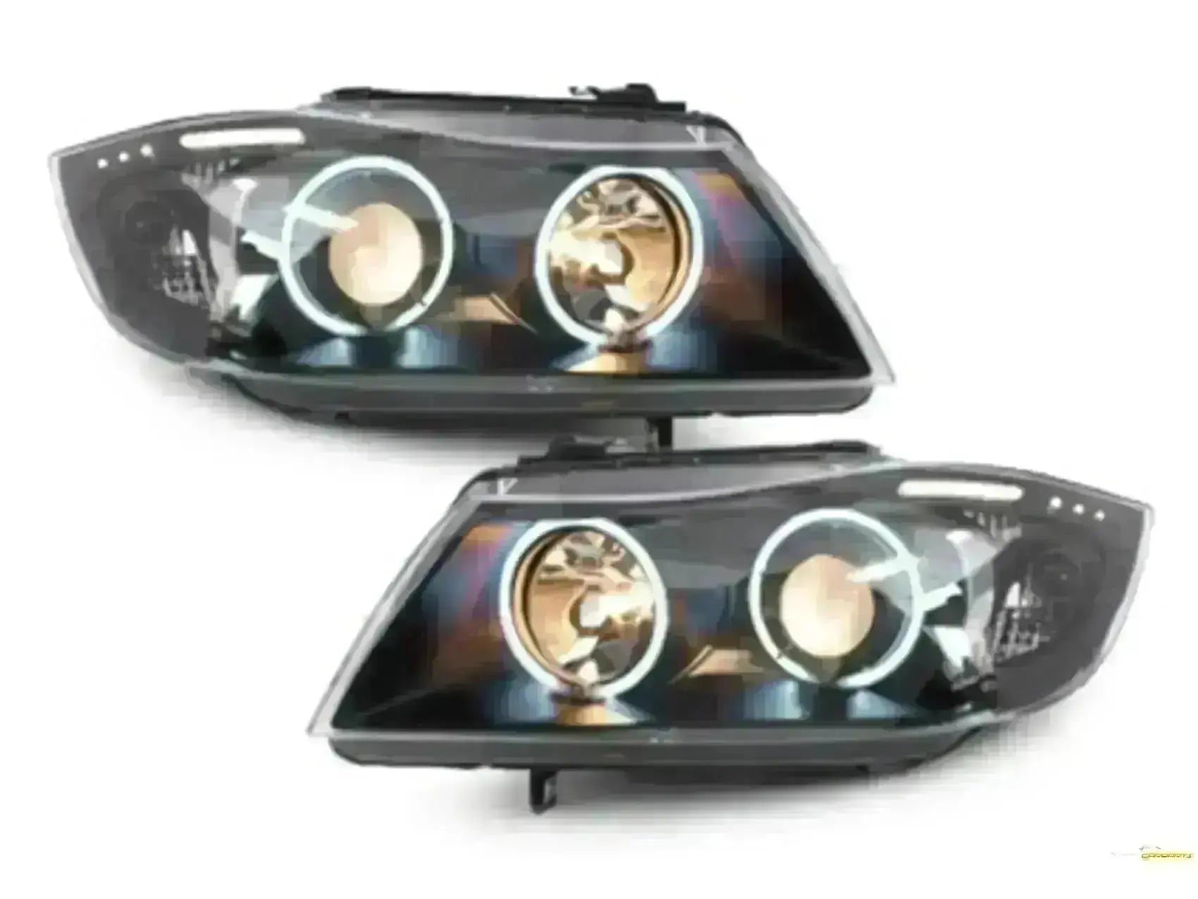 Scheinwerfer für BMW 3er E90 E91 03.2005-08.2008 Angel Eyes CCFL Schwarz CarPartsTuning