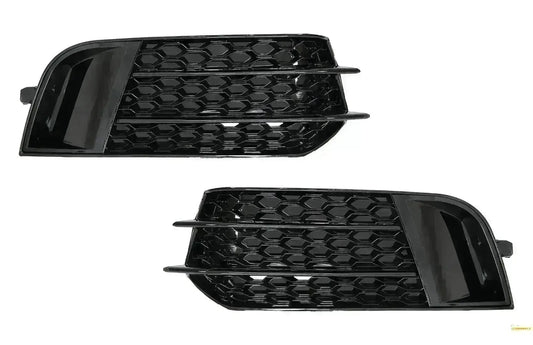 Seite Gitter Nebellampe Abdeckungen für Audi A1 8X 2010-2015 RS1 Design Glänzend schwarz CarPartsTuning