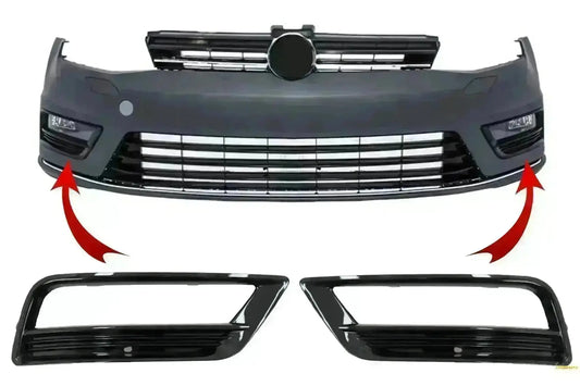 Seitengitter Frontstoßstange R-Line Design für VW Golf 7 2013-2017 Klavier schwarz CarPartsTuning