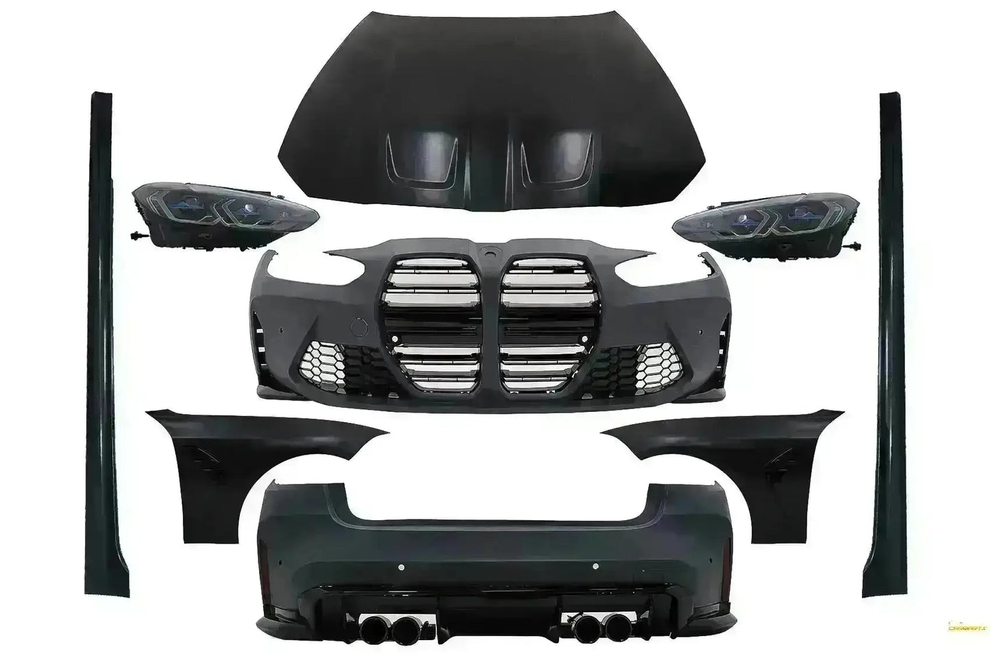 Wide BodyKit für BMW 3er G20 Limousine 18-22 Umbau auf G80 M3 Stoßstange Scheinwerfer Kotflügel CarPartsTuning