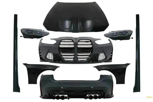 Wide BodyKit für BMW 3er G20 Limousine 18-22 Umbau auf G80 M3 Stoßstange Scheinwerfer Kotflügel CarPartsTuning