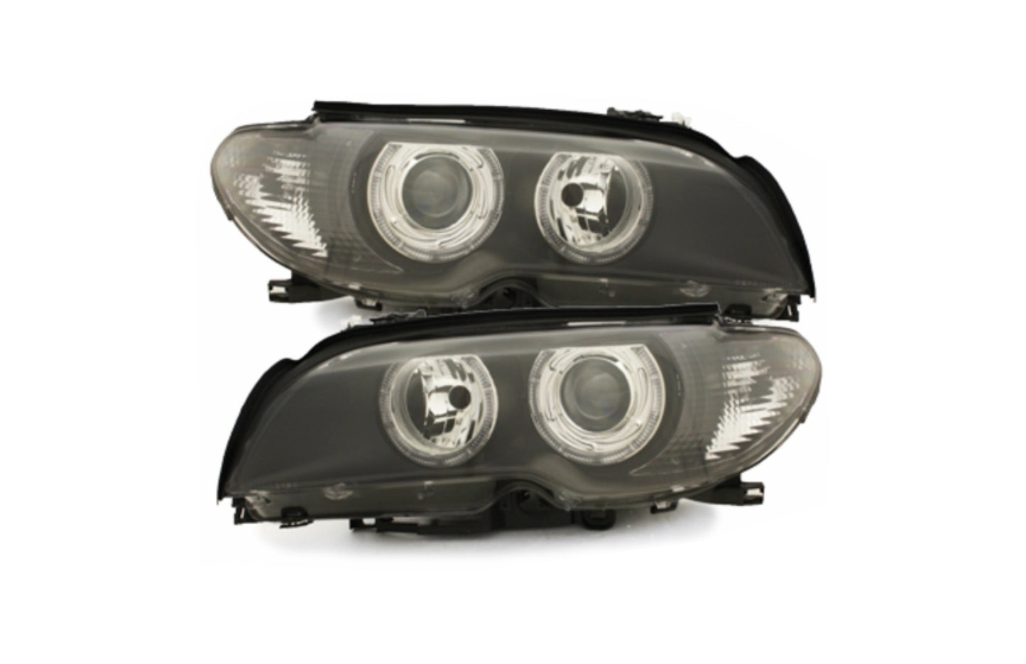 Scheinwerfer für BMW E46 2d 2003-2006 Headlamp 2 Standlichtringe Schwarz Carpartstuning Austria