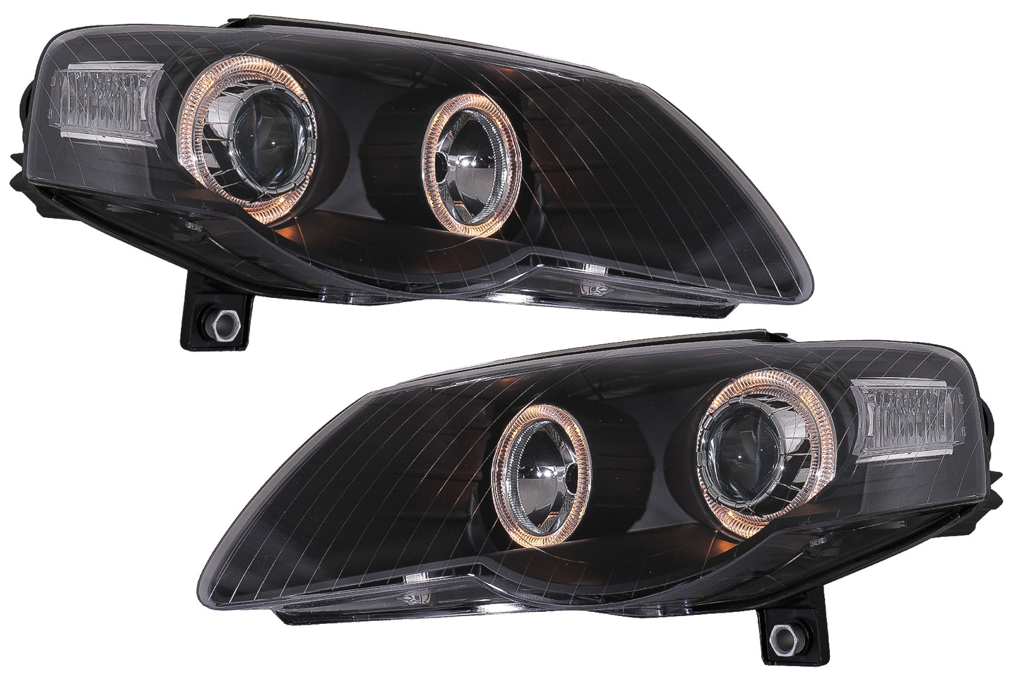 Scheinwerfer passend für VW Passat B6 3C (03.2005-2010) 2 Halo Felgen schwarz KITT Lightning