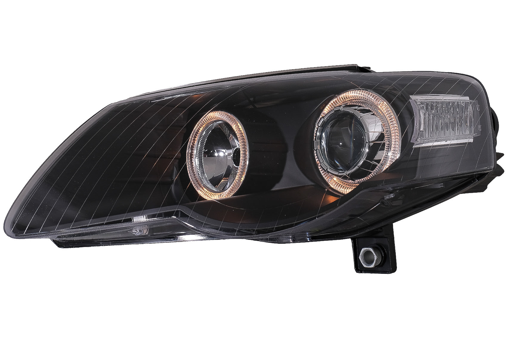 Scheinwerfer passend für VW Passat B6 3C (03.2005-2010) 2 Halo Felgen schwarz KITT Lightning