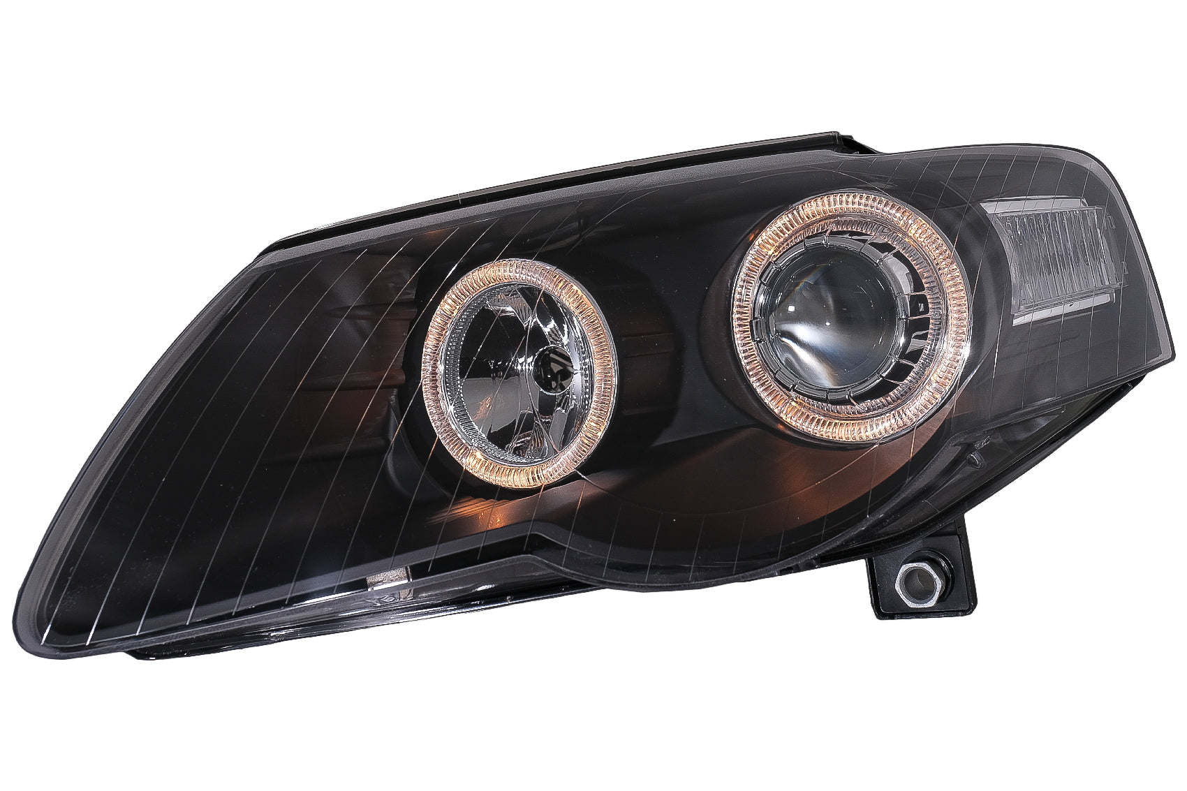 Scheinwerfer passend für VW Passat B6 3C (03.2005-2010) 2 Halo Felgen schwarz KITT Lightning