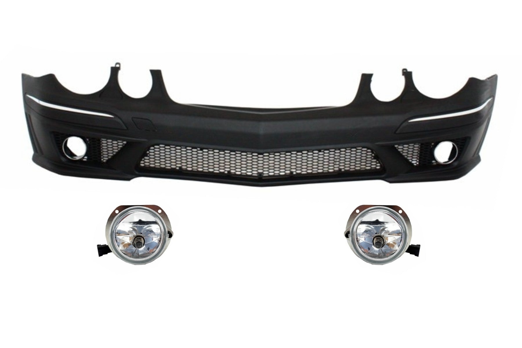 Frontstoßstange für Mercedes W211 E-Klasse 06-09 Facelift Nebelscheinwerfer Projektoren CarPartsTuning