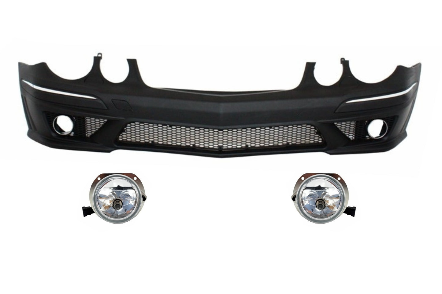Frontstoßstange für Mercedes W211 E-Klasse 06-09 Facelift Nebelscheinwerfer Projektoren CarPartsTuning