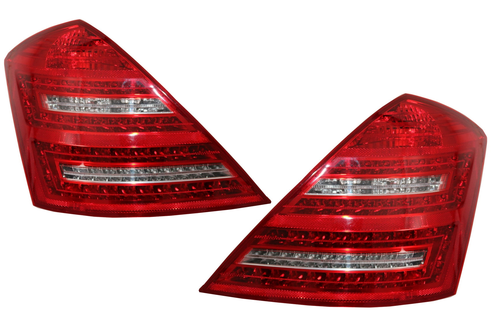 LED Rückleuchten für Mercedes W221 2005-2009 Limousine Rot Cristal Facelift Look CarPartsTuning