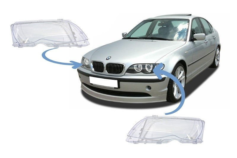Scheinwerfergläser für BMW 3er E46 LCI Facelift Limousine Touring 2001-2004 CarPartsTuning