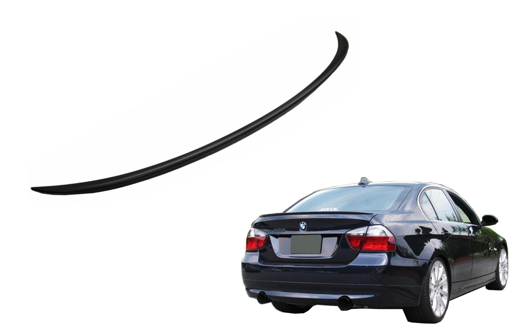 Kofferraumspoiler Spoiler für BMW 3er E90 2005-2010 M3 Look Matt-Schwarz CarPartsTuning